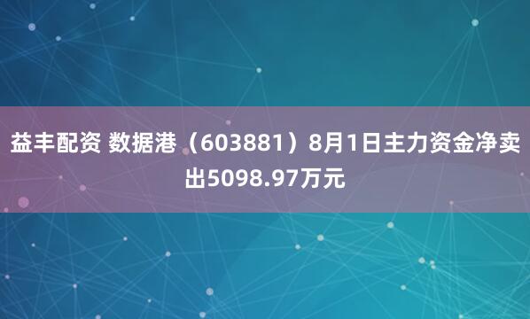 益丰配资 数据港（603881）8月1日主力资金净卖出5098.97万元