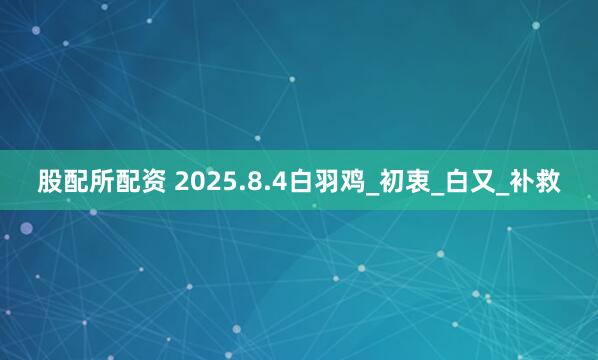 股配所配资 2025.8.4白羽鸡_初衷_白又_补救