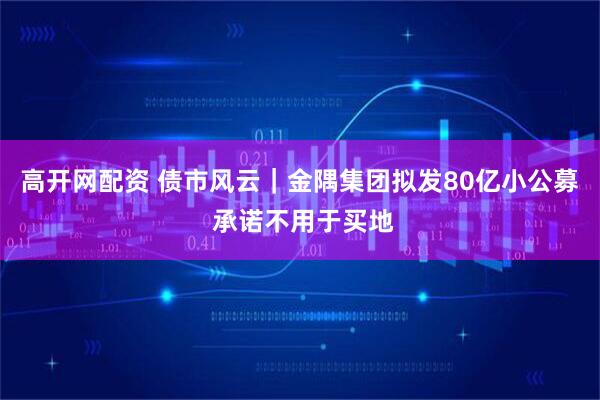 高开网配资 债市风云|金隅集团拟发80亿小公募 承诺不用于买地