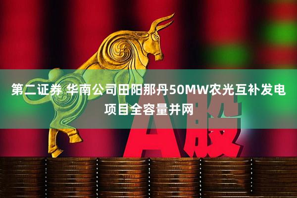 第二证券 华南公司田阳那丹50MW农光互补发电项目全容量并网